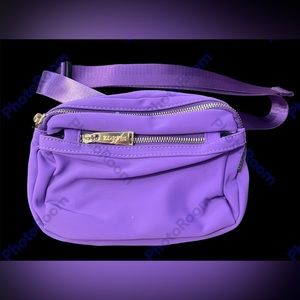Fanny pack belt bag bum hip pack, bag purple 3 pocket zip card holder NWT